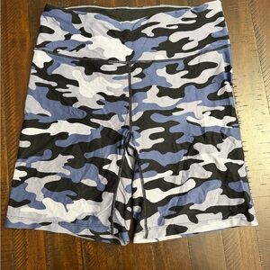 Calvin Klein Blue Camo Women's Bike Shorts